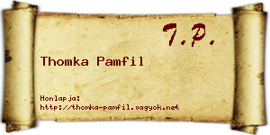 Thomka Pamfil névjegykártya
